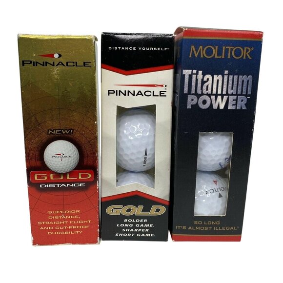 Pinnacle Gold Distance and Molitor Titanium Power 3 Sleeves 9 balls Made In USA - Picture 8 of 8